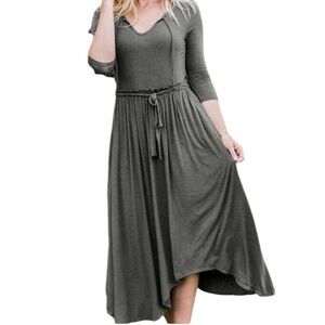 Matilda Jane Dress ~ Go West ~ Sz Small, Gray. Asymmetrical